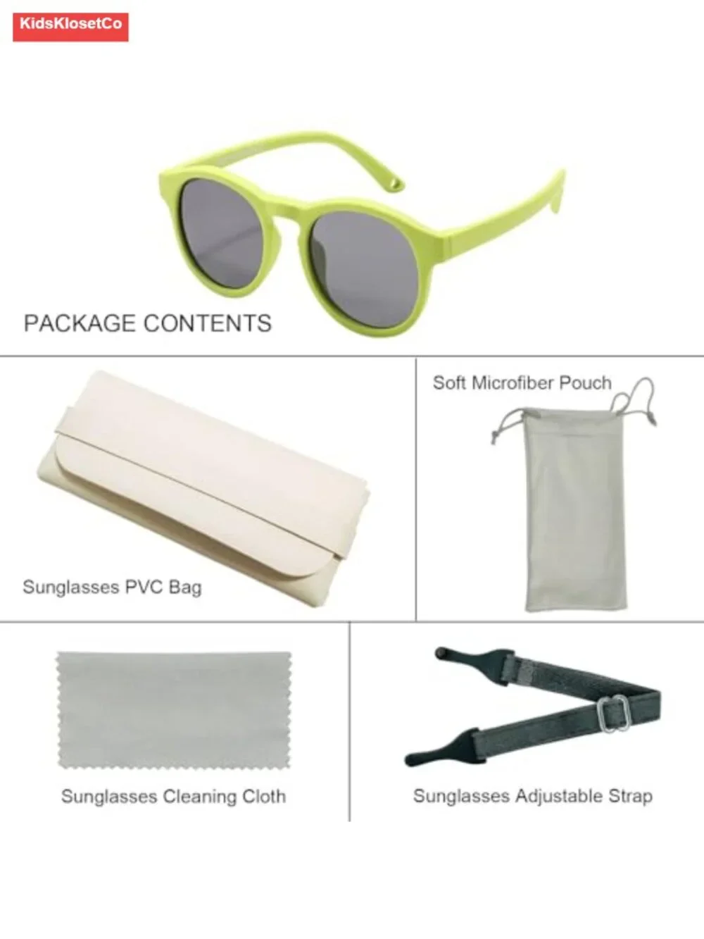 Polarized UV400 Baby Sunglasses with Strap Flexible TPEE TAC Shatter Resistant